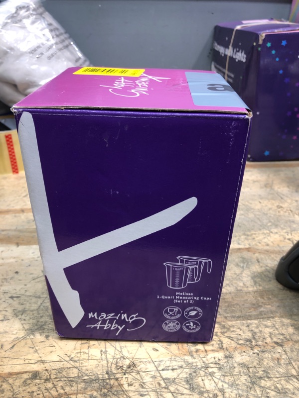 Photo 1 of Amazing Abby - Melissa - Unbreakable Plastic Measuring Pitchers (1-Pack), Food-Grade Measuring Jugs, 4-Cup Capacity (1-Quart), Stackable and Dishwasher-Safe, Great for Oil, Vinegar, Flour, More