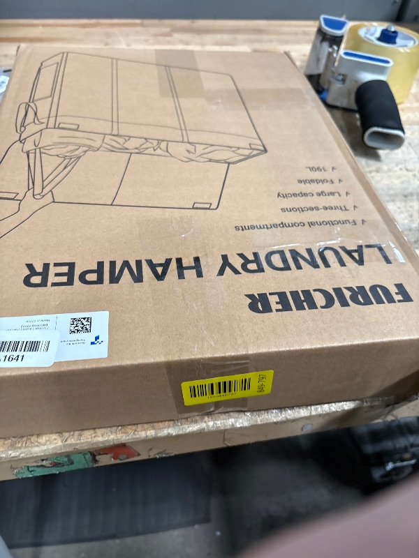 Photo 1 of 190L Laundry Hamper with Lid, Large Laundry Basket with Lid and 3 Section, Sturdy Laundry Baskets with 3 Removable Bags (L M S), Dirty Clothes Hamper Organizer for Laundry Room, Bedroom and Dorm Room