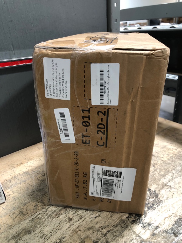 Photo 1 of (serty of 1) Furologee Nightstand Set of 1, Rustic Brown, with Charging Station and USB Ports, Side Tables with 2 Fabric Drawers, Bedside Tables with Storage Shelf & Hooks, for Living Room/Bedroom