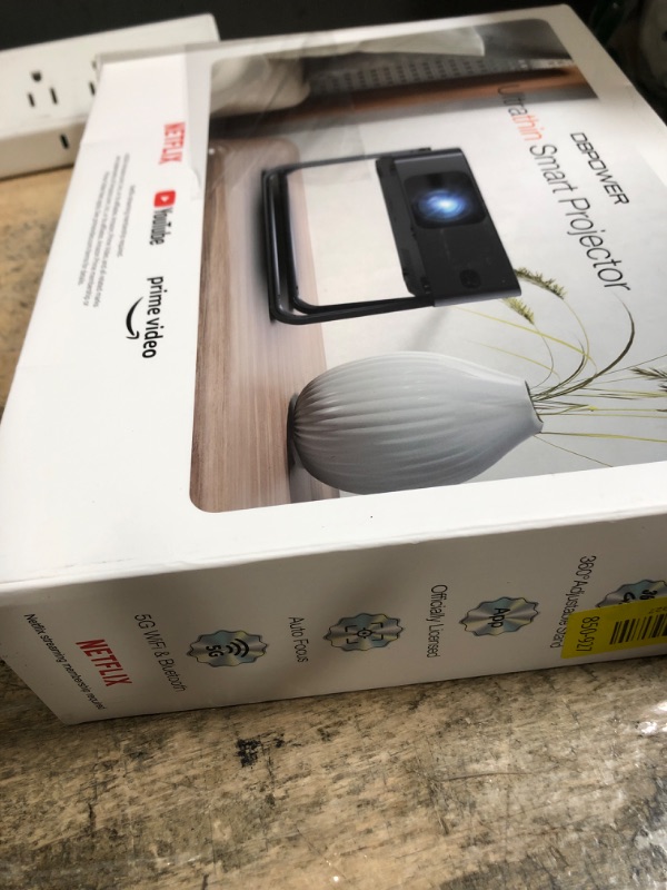 Photo 1 of [Ultra-Slim 1.97"| Netflix Licensed | AI Auto Focus | 360° Stand] Smart Mini Projector with WiFi 6 & Bluetooth, Built-in Netflix/YouTube/Disney+/Hulu, DBPOWER N5 Movie Projector for Bedroom (Black)