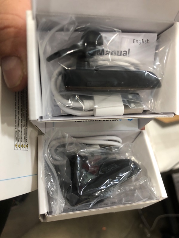 Photo 1 of [2 Pack] Bluetooth Earpiece Wireless Handsfree Headset V5.0 24 Hrs Driving with Mic 60 Days Standby Bluetooth Headset for iPhone Android Samsung Driver
