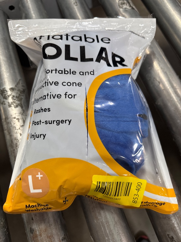 Photo 1 of *HAS PET HAIR 

BENCMATE Inflatable Dog Cone Collar Alternative, Soft Dog Cone for Small Medium Large Dogs and Cats, Neck Recovery ECollar Donut Collar After Surgery (Large+, Blue)
