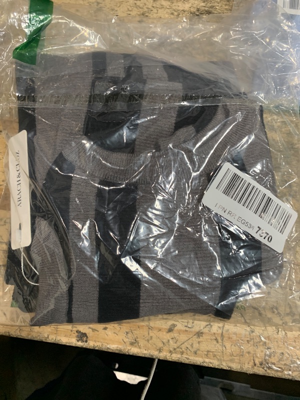 Photo 1 of *** NO SKIRT****    Arach&Cloz Women's 2025 Lounge Summer Fashion Two Piece Sets Tank Top and Midi Dress Bodycon Sweater A Line Skirt Fall Outfits Knit Striped Set(Black-Grey,M)