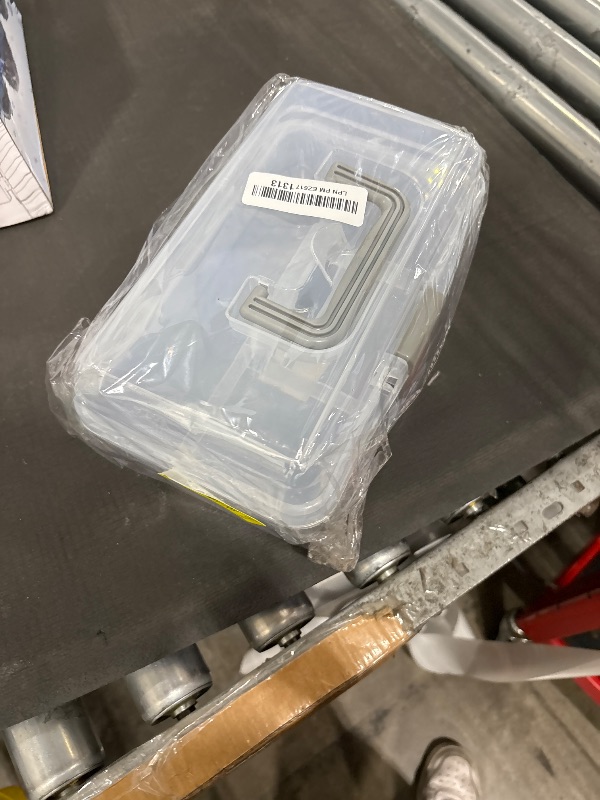 Photo 1 of BangQiao Multipurpose Plastic Storage Container Box with Handle and Latch Lock, Clear Gray