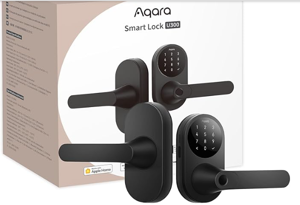 Photo 1 of ************ITEMS ARE SILVER, NOT BLACK************
Aqara Smart Lock U300, Fingerprint Keyless Entry Door Lock with Handle, Matter Over Thread with Apple Home Keys, Touchscreen Keypad, Smart Lever Lock Supports Apple Home, Alexa, Google, IFTTT, Black