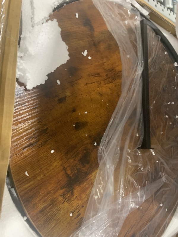 Photo 1 of (missing screws) aboxoo Coffee Table Nesting Round Table Set of 2 Side Table with Sturdy Metal Frame for Living Room Bedroom Apartment Modern Industrial Simple Nightstand,Rustic Brown