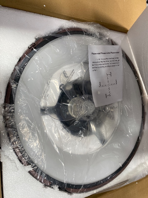 Photo 1 of **COVER BROKEN**Carrefour Ceiling Fan with Light, 19.5'' Smart Low Profile Ceiling Fan, Flush Mount LED Fan with Remote, 6 Speeds, Reversible, Dimmable, RGB Ceiling Light for Bedroom, Kids Room (Matte Black)