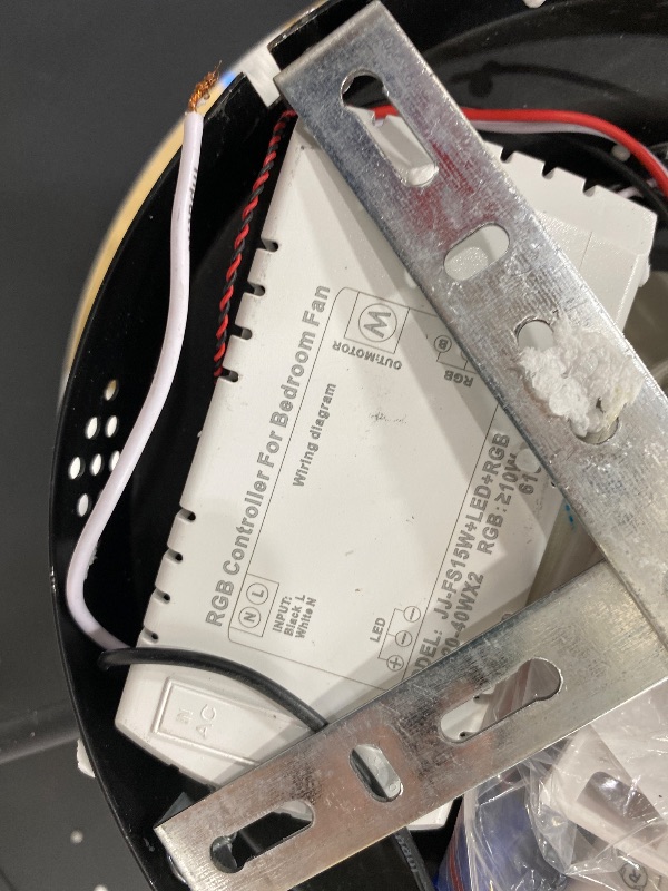 Photo 1 of **COVER BROKEN**Carrefour Ceiling Fan with Light, 19.5'' Smart Low Profile Ceiling Fan, Flush Mount LED Fan with Remote, 6 Speeds, Reversible, Dimmable, RGB Ceiling Light for Bedroom, Kids Room (Matte Black)