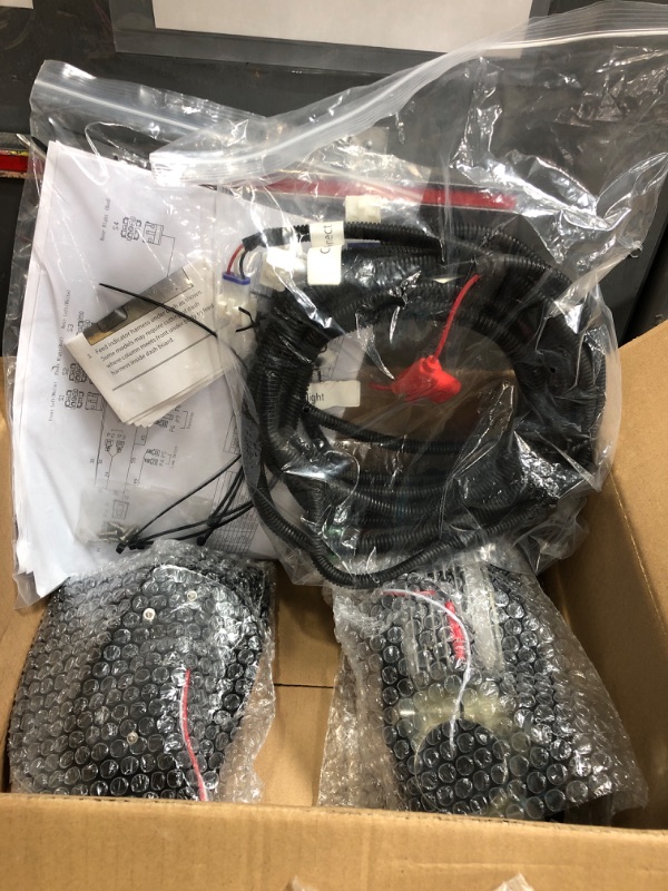Photo 1 of 10L0L Golf Cart Headlight Kit - Deluxe Headlights Taillights for 08-15 EZGO RXV Carts with Turn Signals Switch Horn Brake Lights Harness NOT FIT RXV II -Golf Cart Street Legal Light Kit