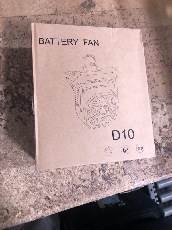 Photo 1 of 20000mAh Camping Fan, Rechargeable Portable Fan with 400 Lumes Light, 360° Rotatable Hook, 270° Pivot, 4 Speeds, 58Hrs Battery Powered for Tent Car Trip Outdoor BBQ Hurricane Power Outages