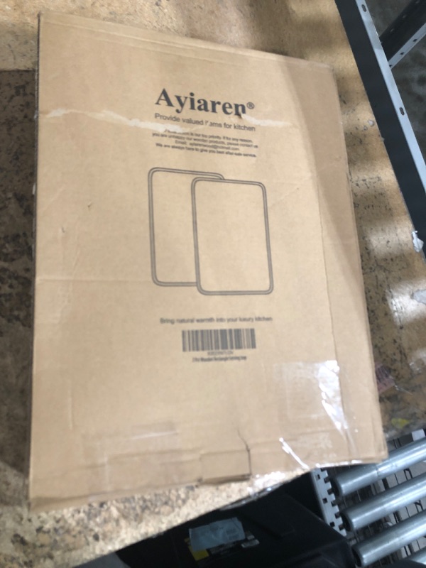 Photo 1 of 2 Pcs Wooden Rectangle Serving Trays for Ottoman Bar Party Food Tray Large Fruit Rectangular Platter Best Acacia Wood Plates for Decor Cheese Serving Board Snack Tray Charcuterie Boards Serving Dishes