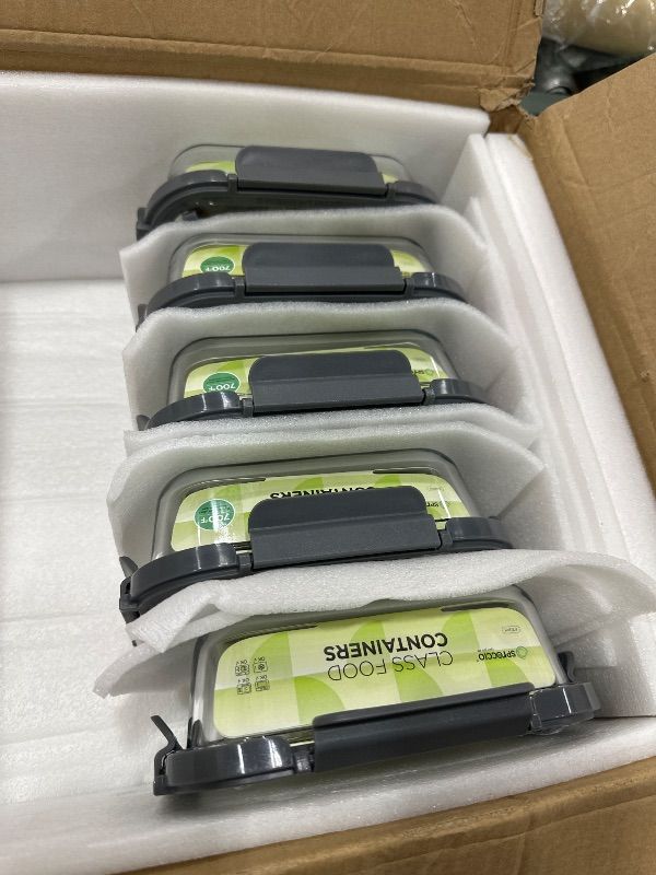 Photo 1 of *** PARTIAL SET *** Spreccio Glass Food Storage Containers with Lids, 10 Pack of 21oz, Glass Meal Prep Container with Airtight Lids, Microwave Safe Food Container Set, BPA Free, LeakProof, Ideal for Lunch