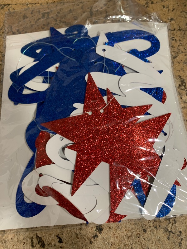 Photo 1 of RICHHHA Welcome Home We Missed You So Much Banner Pre-Strung Glitter Welcome Home Decorations Office Homecoming Paper Garland Sign Party Supplies,NO-DIY,Red Blue