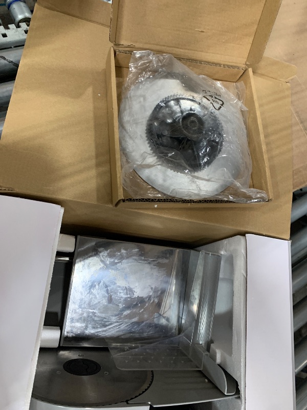 Photo 1 of ***DIRTY, USED *** Meat Slicer, 200W Electric Food Slicer with 2 Removable 7.5" Stainless Steel Blades and Stainless Steel Tray, Child Lock Protection, Adjustable Thickness, Food Slicer Machine for Meat Cheese Bread