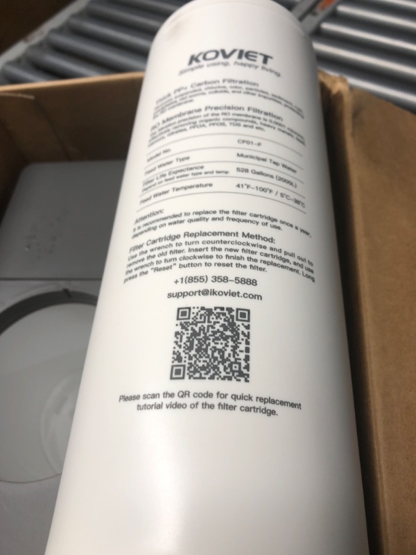 Photo 1 of (used item) KOVIET CF01 Reverse Osmosis Countertop Water Filter, 8 Stage Nano RO Water Filtration System, Home Water Purifier, 4:1 Pure to Drain Ratio, No Installation Required, Grey