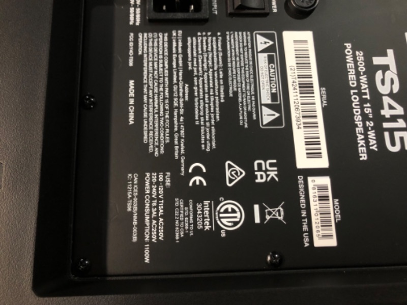 Photo 1 of ***USED - UNABLE TO TEST***
ALTO TS415 2500W 15" Powered PA Speaker with 3 Channel Mixer, Bluetooth Streaming, Wireless Loudspeaker Linking, DSP and ALTO App