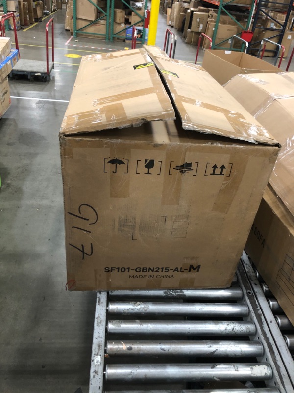 Photo 1 of *partial set *ALIVING Sofa Power Recliner, Zero Wall Reclining Three Seat Top-Grain Leather Couch with Drop-Down Table Tray, USB Charging & Side Pockets, Orange Brown