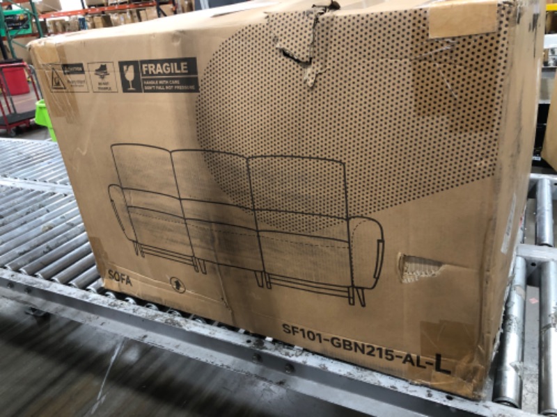 Photo 1 of *partial set *ALIVING Sofa Power Recliner, Zero Wall Reclining Three Seat Top-Grain Leather Couch with Drop-Down Table Tray, USB Charging & Side Pockets, Orange Brown