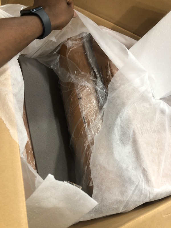 Photo 1 of *partial set *ALIVING Sofa Power Recliner, Zero Wall Reclining Three Seat Top-Grain Leather Couch with Drop-Down Table Tray, USB Charging & Side Pockets, Orange Brown