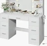 Photo 1 of ***INCOMPLETE***The dressing table set comes with a power socket, a light bulb and a mirror, 7 storage drawers, 7 storage drawers with a hair dryer stand, making it a perfect Christmas gift for girls and ladies