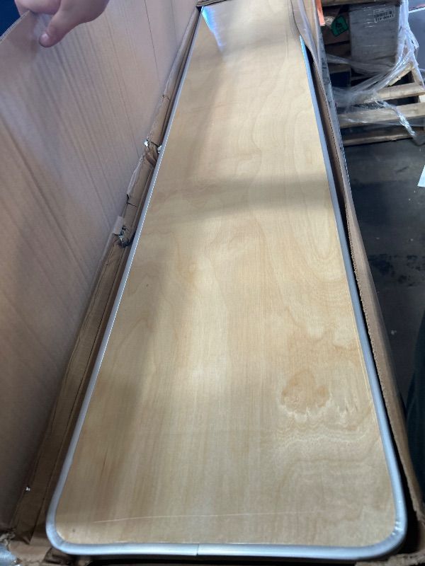 Photo 1 of Flash Furniture Amara 72" x 12" x 12" Birchwood Bar Top Riser with Folding Silver Legs, Wooden Foldable and Portable Riser for Event and Bar Tables