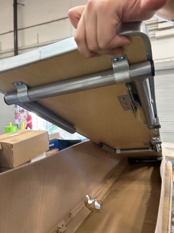Photo 1 of Flash Furniture Amara 72" x 12" x 12" Birchwood Bar Top Riser with Folding Silver Legs, Wooden Foldable and Portable Riser for Event and Bar Tables