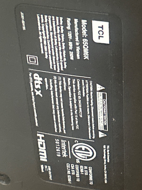 Photo 1 of TCL 65-Inch Class QM6K Series QD-Mini LED 4K UHD Google Smart TV Best Value Mini-LED TV - QLED, 144hz, 288hz Gaming Rate, High Contrast Screen, Onkyo Audio, Dolby Atmos (65QM6K, 2025 Model)