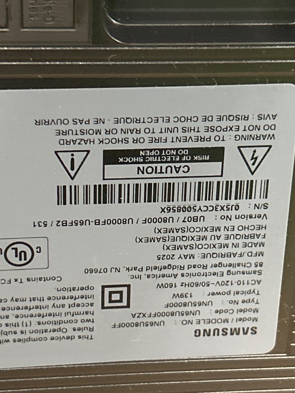 Photo 1 of Samsung 65-Inch Class Crystal UHD U8000F 4K Smart TV (2025 Model) Endless Free Content, Crystal Processor 4K, MetalStream Design, Knox Security, Alexa Built-in