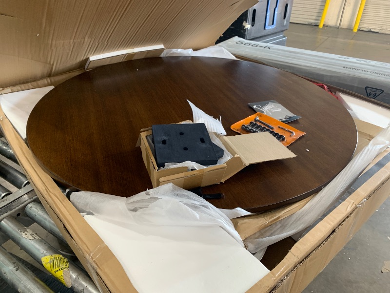 Photo 1 of *************MISSING PARTS****************
Signature Design by Ashley Lyncott Traditional Round Dining Room Table, Seats up to 4, Brown