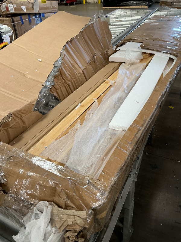 Photo 1 of (damage)(sold for parts only) Nectar Bamboo Platform Bed Frame - King - Walnut - Floating Center Support Legs - 12” Height - Easy Tool Free Set Up - 