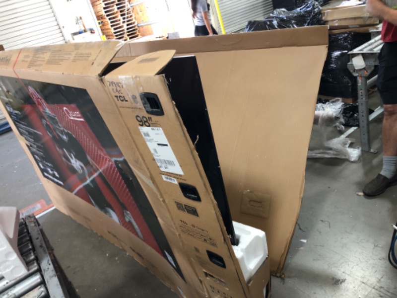 Photo 1 of *** BROKEN SCREEN, FINAL SALE ** TCL 98-Inch Q65 QLED 4K UHD Smart TV with Google TV (98Q651G, 2024 Model) Dolby Vision, Dolby Atmos, HDR Pro+, Game Accelerator Enhanced Gaming, Voice Remote, Works with Alexa, Streaming Television