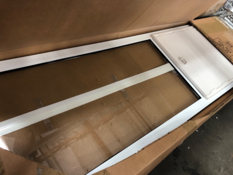 Photo 1 of *************************Bent frame*********************
Ideal Pet Products Aluminum Pet Patio Door, Adjustable Height 77-5/8" to 80-3/8", 15" x 20" Flap Size, White