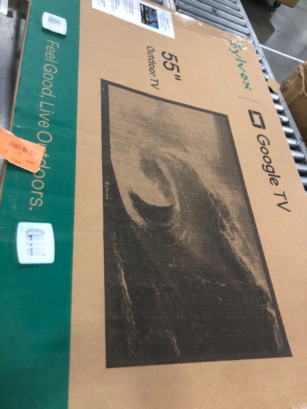 Photo 1 of ***damaged screen***SYLVOX 55" Outdoor TV with Wall Mount, 4K UHD Google TV for Partial Sun Outside 1000nit Brightness, IP55 Weatherproof, Dolby Atmos, Voice Remote (