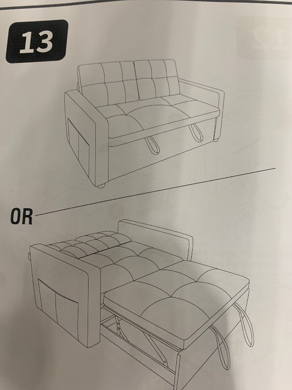 Photo 1 of  Folding Sofa Bed, Pull Out Couch Love Seat Sleeper Bed, Small Fold Out Loveseat Sleeper for Small Space, Bedroom Lounge, Dorm, Living Room(Grey Chenille