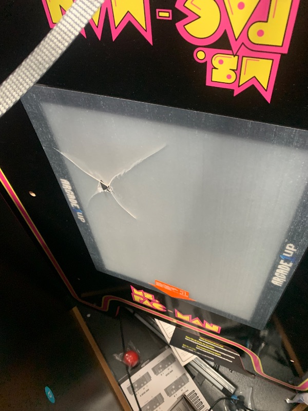 Photo 1 of **see note **Arcade1Up Ms.PAC-Man Head-to-Head Arcade Machine – Retro Home Arcade Table with 12 Classic Games, Light-Up Control Deck & Real-Feel Joysticks
