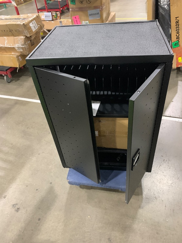 Photo 1 of **see note **Luxor LLTP24-B Laptop, Tablet, Chromebook Charging Computer Cart Made of Heavy Duty Steel, 1 Pack