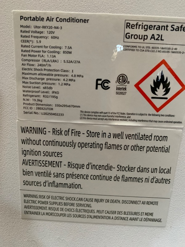 Photo 1 of **see note **Lxlu Portable Air Conditioners