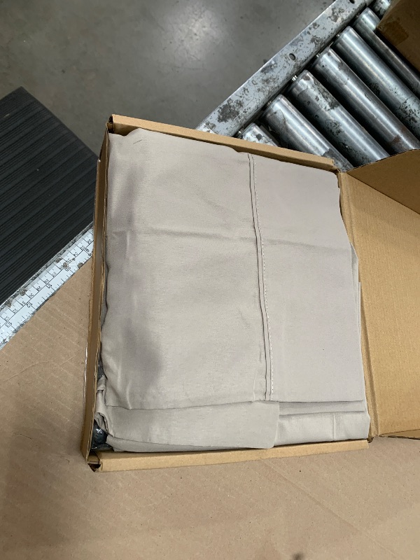 Photo 1 of Amazon Basics Lightweight Super Soft Cooling, Easy Care Breathable Wrinkle Free Microfiber Comfortable 4-Piece Bed Sheet Set with 14-Inch Deep Pockets, Queen, Taupe, Solid