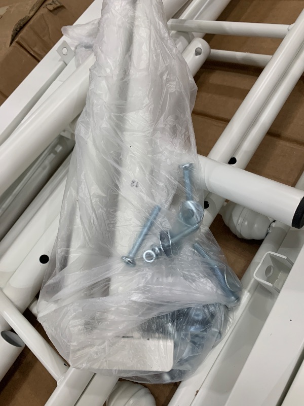 Photo 1 of **see note **Yaheetech Classic Metal Platform Bed Frame Mattress Foundation with Victorian Style Iron-Art Headboard/Footboard/Under Bed Storage/No Box Spring Needed/Queen Size White