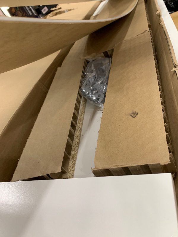 Photo 1 of **cracked wood **Tvilum Element 5 Shelf Narrow Bookcase, White