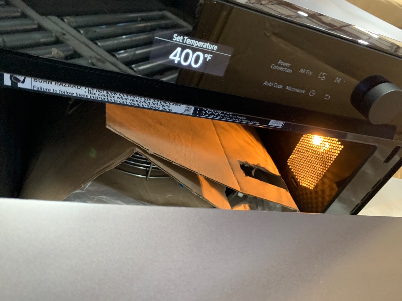 Photo 1 of **see note **SAMSUNG 1.2 cu. ft. Countertop Convection Microwave with Air Fry, Black Glass, MC12DB8700CKAA