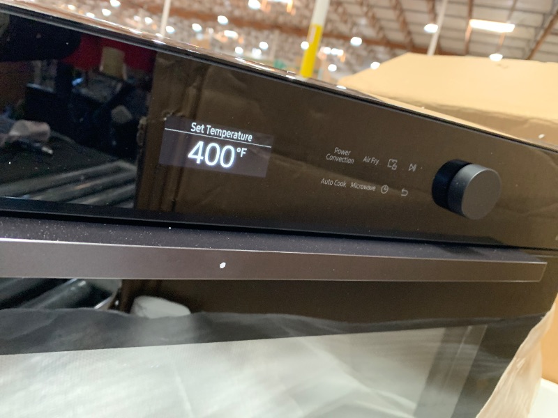 Photo 1 of **see note **SAMSUNG 1.2 cu. ft. Countertop Convection Microwave with Air Fry, Black Glass, MC12DB8700CKAA