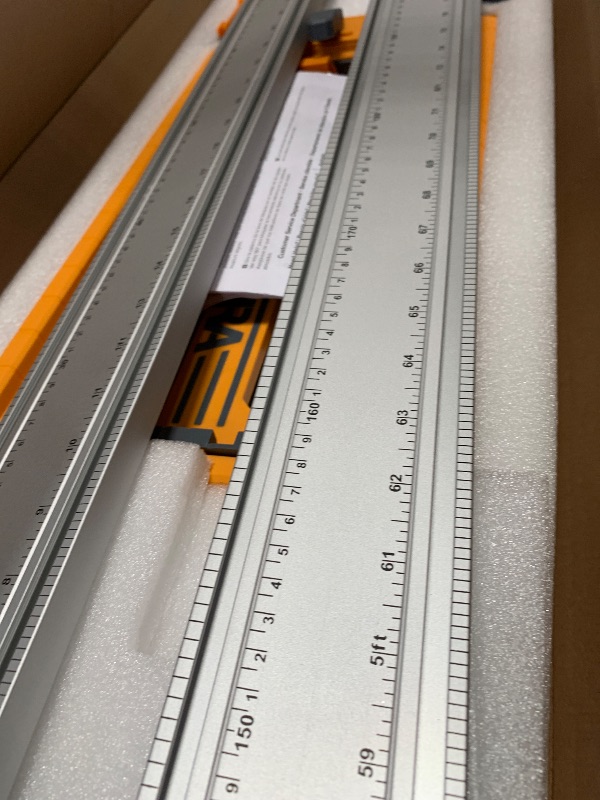 Photo 1 of (used)(missing pieces) BORA NGX 5pc Deluxe Clamp Edge Set - 50 inch Guide Rail + 50 inch Rail Extension, NGX Saw Plate, T-Square Attachment