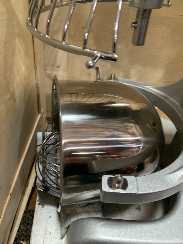 Photo 1 of ****************FOR PARTS ONLY- motor is burned out and missing parts/damaged*************************
Winco Commercial-Grade Planetary Mixer, 10 Liter,silver