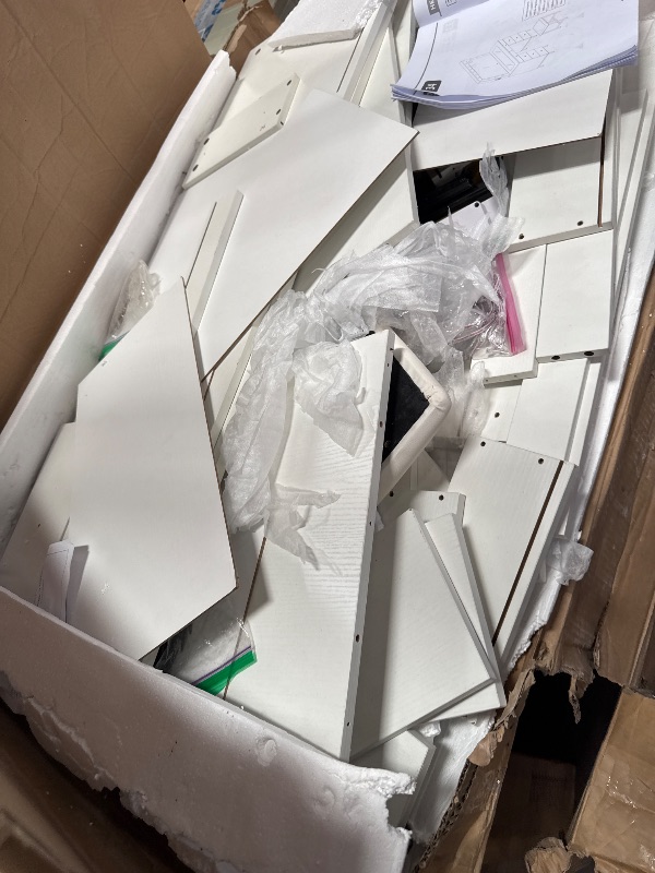 Photo 1 of *UNKNOWN BRAND** MISSING PARTS PREVIOUSLY ASSEMBLED* WHITE VANITY WITH MIRROR