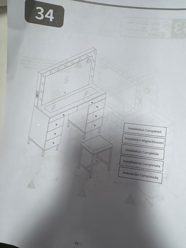 Photo 1 of *UNKNOWN BRAND** MISSING PARTS PREVIOUSLY ASSEMBLED* WHITE VANITY WITH MIRROR