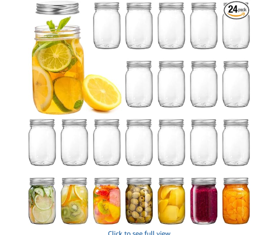 Photo 1 of **PARTIAL SET 1 MISSING **  Tebery 24 Pack Clear Plastic Mason Jars with One Piece Lids, 8OZ Mason Cocktail Cup Shatterproof Drinking Jar, Refillable Empty Slime Storage Containers for Overnight Oats, Honey, Spices and Herbs