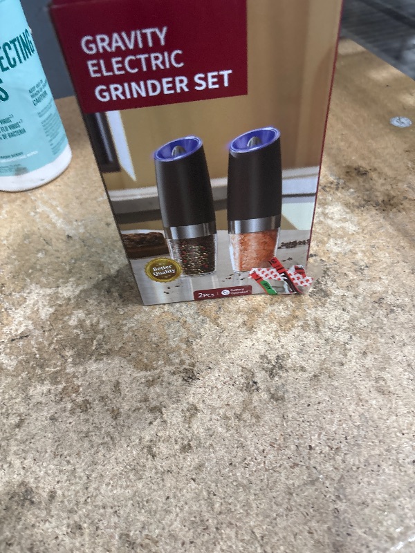 CIRCLE JOY Gravity Electric Salt and Pepper Grinder Set Automatic Salt ...