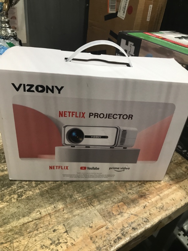 Photo 1 of [Netflix Licensed/Dolby Audio] Smart Projector with WiFi and Bluetooth, VIZONY Native 1080P Projector with Apps Built in Netflix, Youtube, Hulu, Disney+, Portable Mini Projector for Indoor/Outdoor