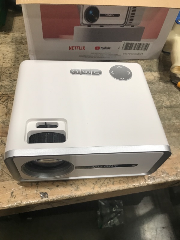 Photo 1 of [Netflix Licensed/Dolby Audio] Smart Projector with WiFi and Bluetooth, VIZONY Native 1080P Projector with Apps Built in Netflix, Youtube, Hulu, Disney+, Portable Mini Projector for Indoor/Outdoor